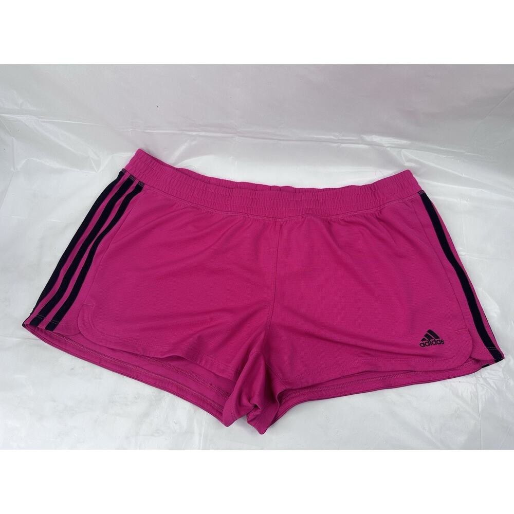 Adidas Women's Pacer Training 3-Stripes Woven Shorts XL Pink PrimeGreen Run